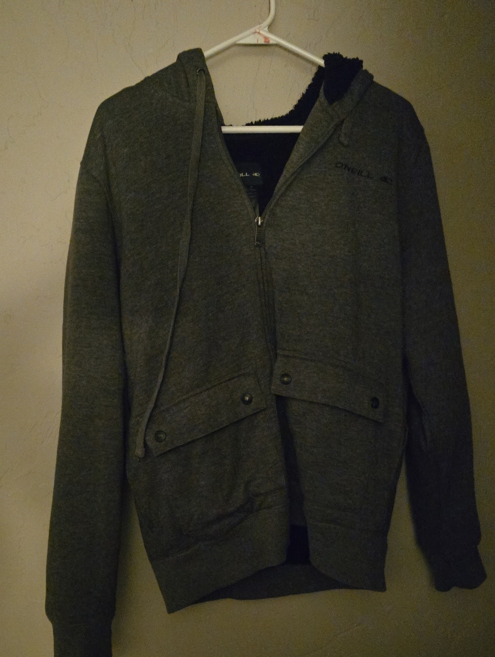 O'Neill Men's Charcoal Zip-Up Hooded Sweater